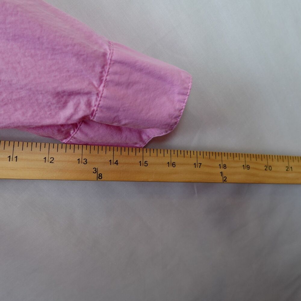 Old Navy The Boyfriend Shirt Women's Large Pink Long Sleeve Button Up Preppy - Picture 7 of 13